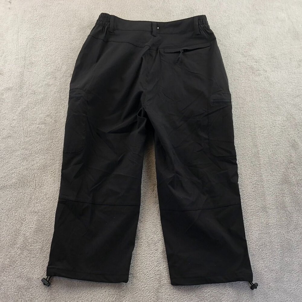 NWT Magco Msen Womens Cargo Pants Small Black Outdoors Capri Elastic Waist Casua - Picture 13 of 13